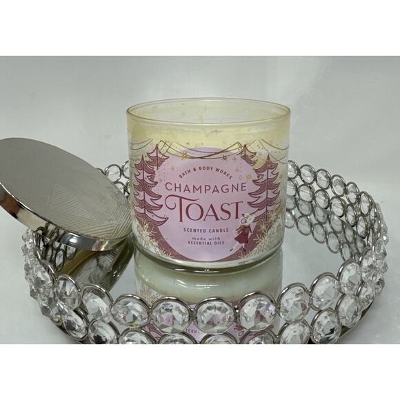 Bath & Body Works 3 Wick Scented Candle CHAMPAGNE TOAST 14.5 oz - Picture 1 of 7